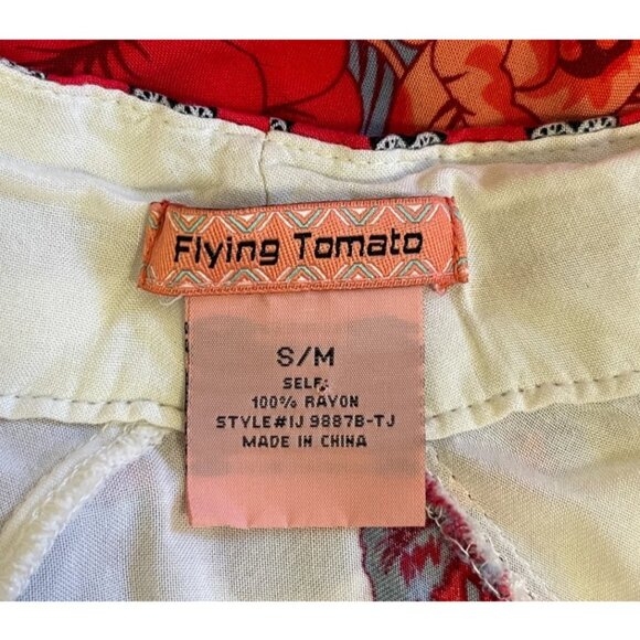 FLYING TOMATO FLORAL CREAM RED OPEN DRAPED KIMONO - Picture 8 of 8